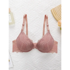 Sexy lingerie embroidered lace bra in dusty pink with adjustable straps from The Lady's Haven Boutique