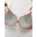 Sexy lingerie embroidered lace bra with soft pink straps and delicate lace detailing by The Lady's Haven Boutique