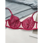 Sexy pink leopard print lingerie set lace bra with adjustable straps from The Lady's Haven Boutique