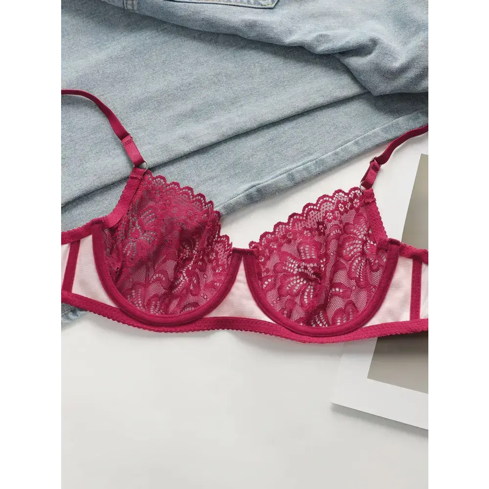 Sexy pink leopard print lingerie set lace bra with adjustable straps from The Lady's Haven Boutique
