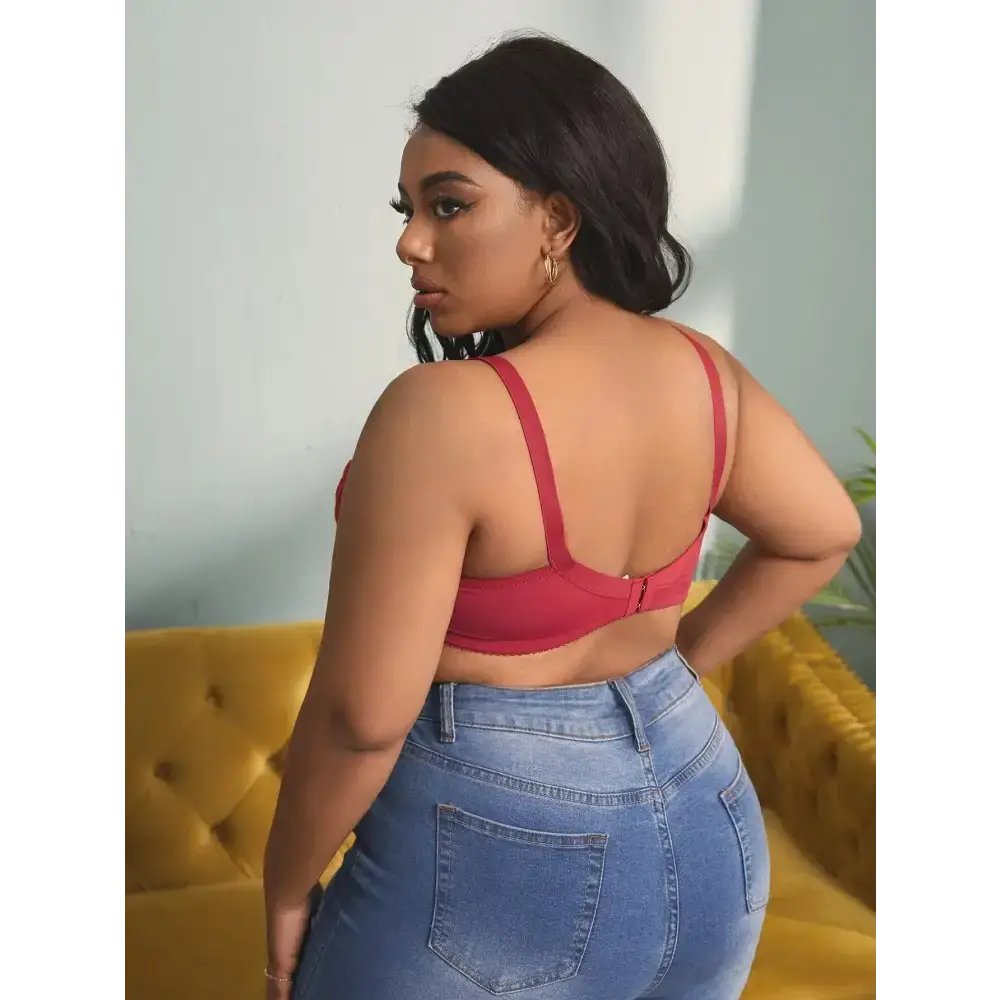 Sexy Unlined Thin Lace Bra for Women Big Cup Plus Size Full Coverage Soft Underwear Brassiere - The Lady's Haven Boutique