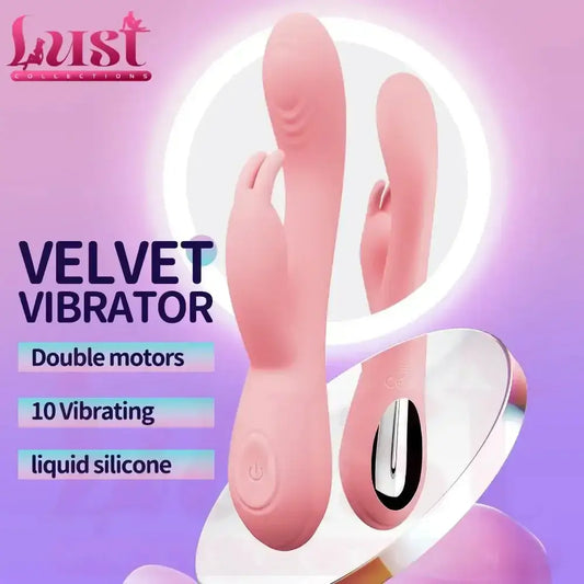 Silicone Pink Rabbit Vibrator Dual Motors 10 Powerful Vibrations G - Spot Sex Adult Toy Woman Pleasure Masturbation Dildo Massager - The Lady's Haven