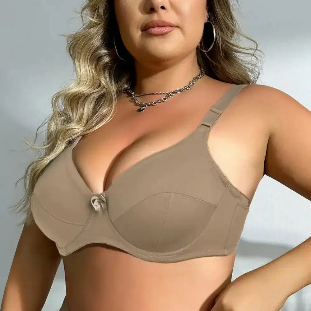 Simple Fashion Underwire Bras for Women Plus Size Lingerie Unlined Thin Underwear Big Size Bra Cup C D E F - The Lady's Haven Boutique