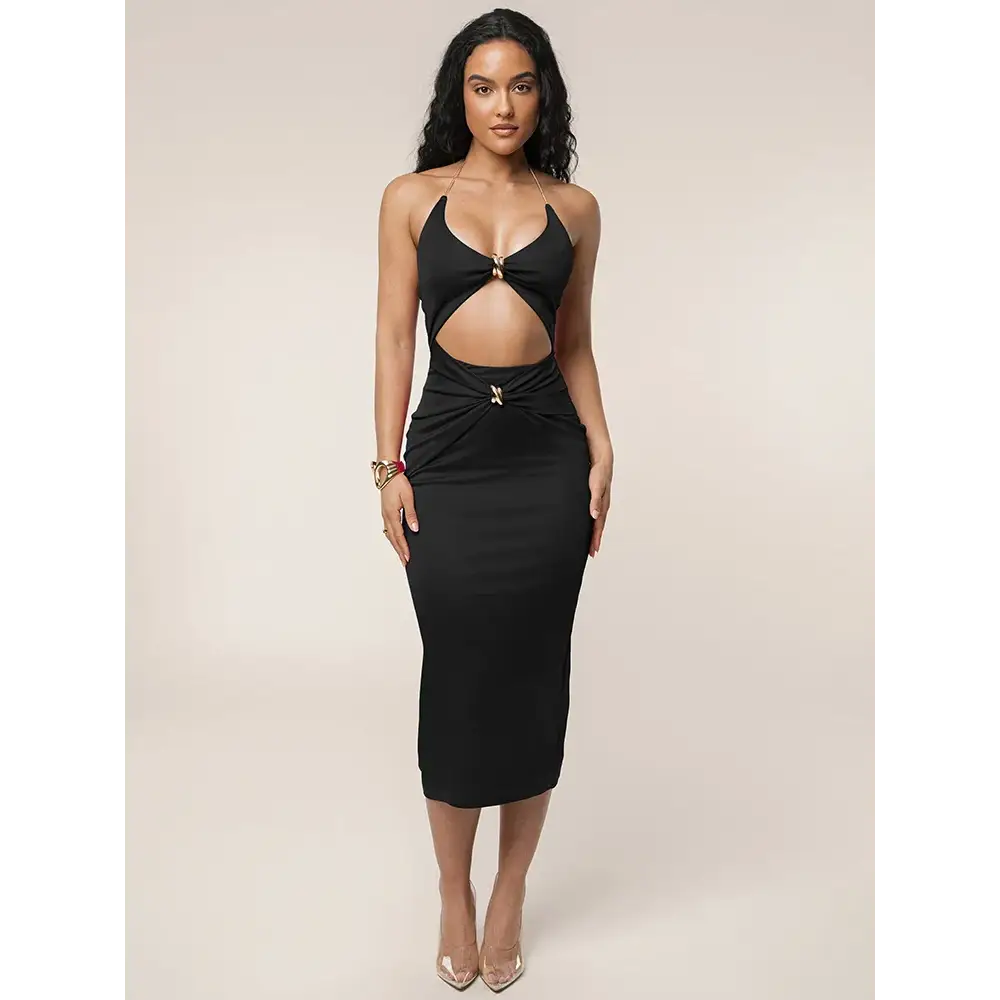 Mozision Cutout Off-shoulder Sexy Maxi Dress Women Summer Fashion Strapless Sleeveless Backless Bodycon Club Party Long