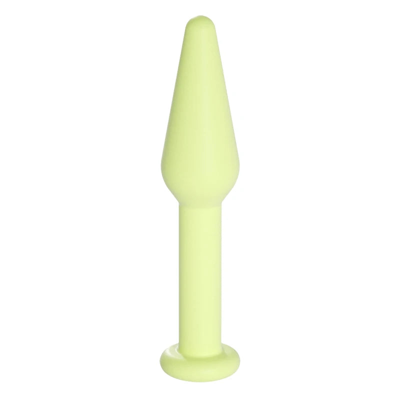 Soft anal plug set for women in a vibrant green color designed for comfortable use and pleasure
