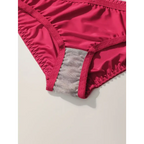 Close-up of red solid color bra and panty set with soft lining detail from The Lady's Haven Boutique