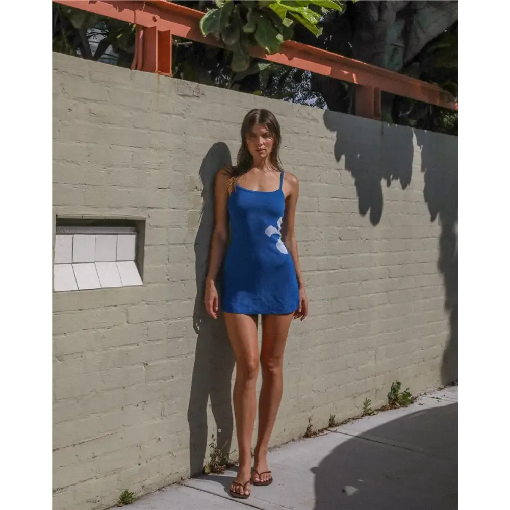 Mozision Spaghetti Strap Print Knit Mini Dress For Woman Robe Summer New Sleeveless Backless Beach Holiday Club Dress