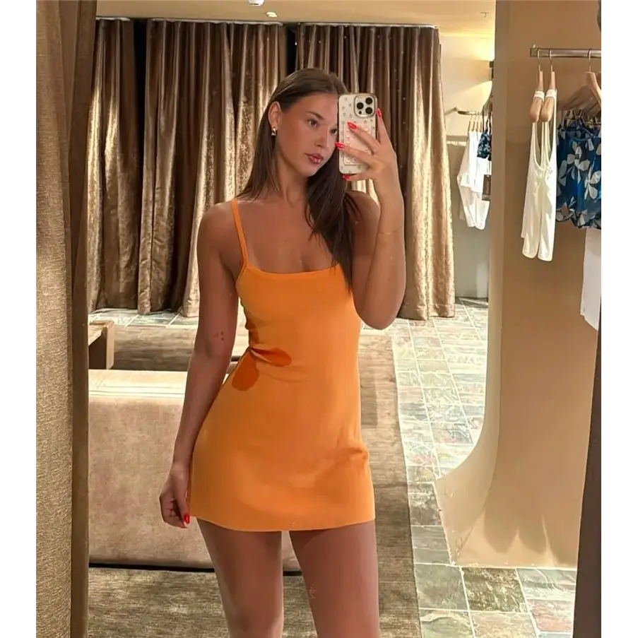 Mozision Spaghetti Strap Print Knit Mini Dress For Woman Robe Summer New Sleeveless Backless Beach Holiday Club Dress