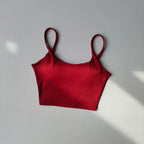 Red crop top for women, ideal for comfortable sports underwear for ladies during workouts