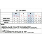 The Lady's Haven Boutique spring summer casual skorts size chart with measurements for waist, hips, and length in centimeters and inches