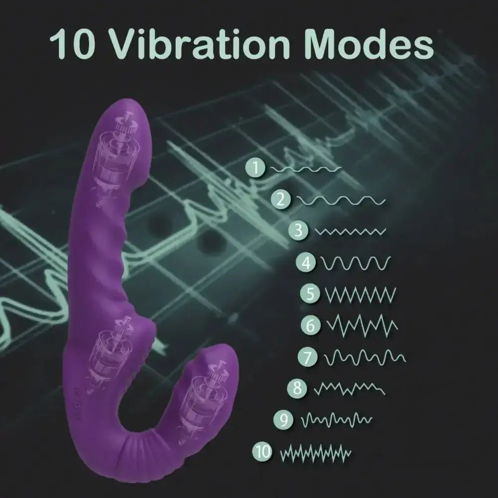 Strapless Strap - on Dildo Vibrator with Remote Control for Women Lesbian Couples G - Spot Double - Ended Adult Sex Toys with 10 Modes - The Lady's Haven