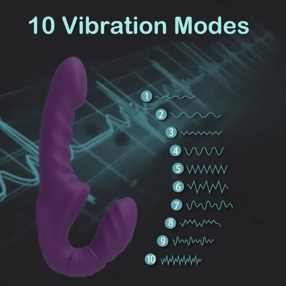 Strapless Strap - on Dildo Vibrator with Remote Control for Women Lesbian Couples G - Spot Double - Ended Adult Sex Toys with 10 Modes - The Lady's Haven