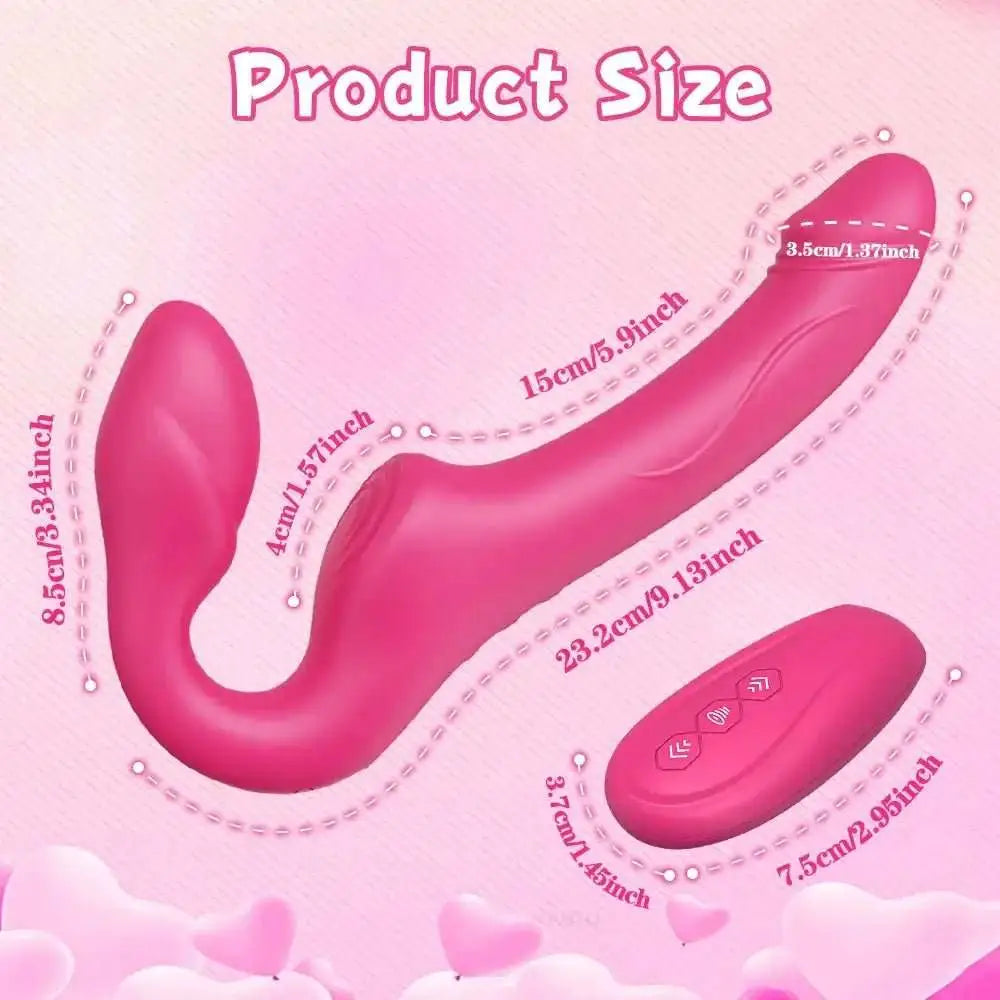 Strapless Strap On G Spot Dildo Vibrator Double - Ended Vibrating Flapping Vibrators Adult Sex Toys for Women Lesbians Couples Gay - The Lady's Haven