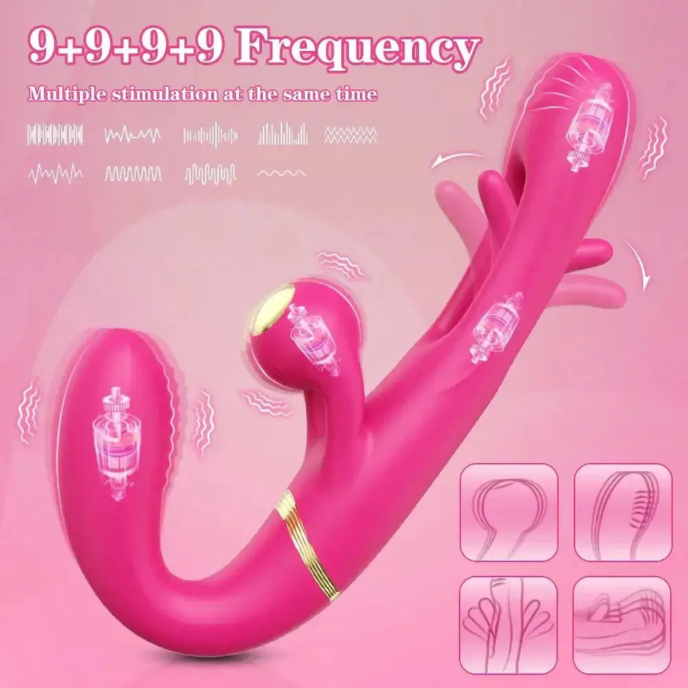 Strapless Strap On G Spot Dildo Vibrator Double - Ended Vibrating Flapping Vibrators Adult Sex Toys for Women Lesbians Couples Gay - The Lady's Haven
