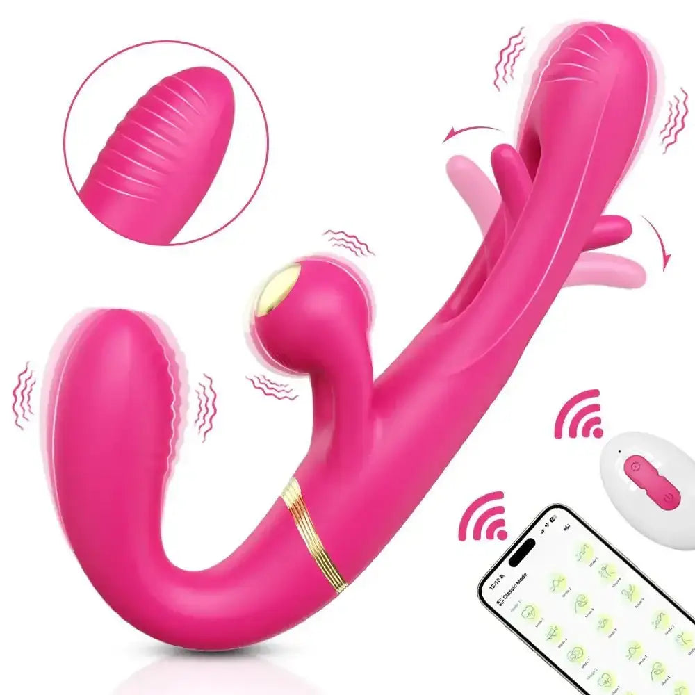 Strapless Strap On G Spot Dildo Vibrator Double - Ended Vibrating Flapping Vibrators Adult Sex Toys for Women Lesbians Couples Gay - The Lady's Haven
