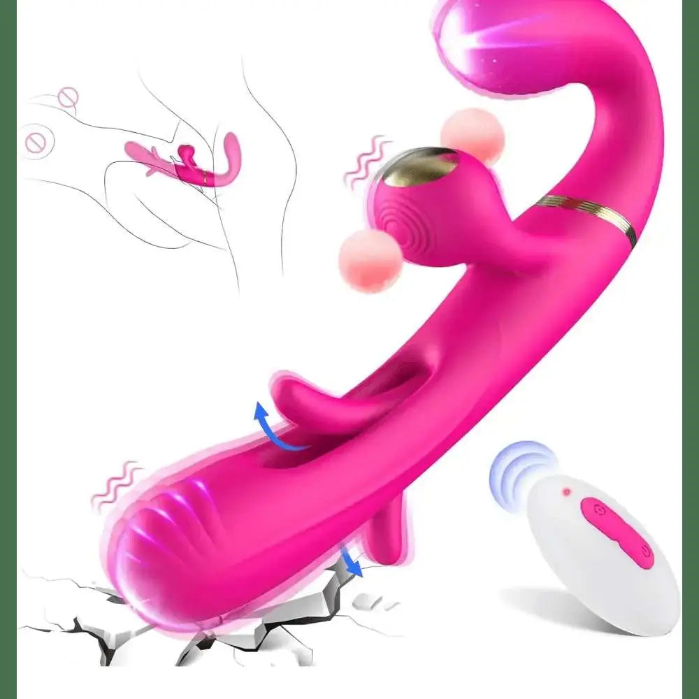 Strapless Strap On G Spot Dildo Vibrator Double - Ended Vibrating Flapping Vibrators Adult Sex Toys for Women Lesbians Couples Gay - The Lady's Haven