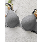 Striped adjustable push up bra in gray with black adjustable straps from The Lady's Haven Boutique