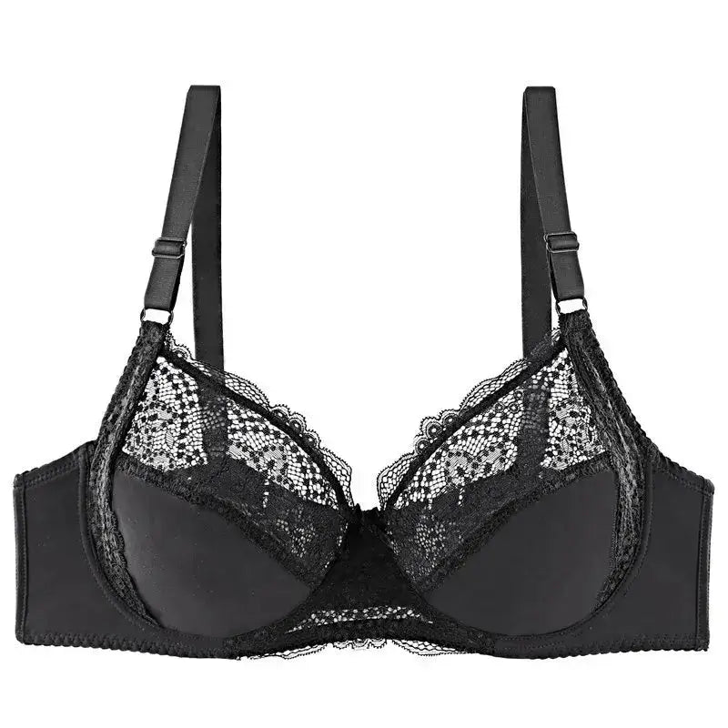 Thin Cup Bras for Women Adjusted Straps Underwire Bra Sexy Lace Bralette Lingerie Top Plus Size 38C to 48DD - The Lady's Haven Boutique