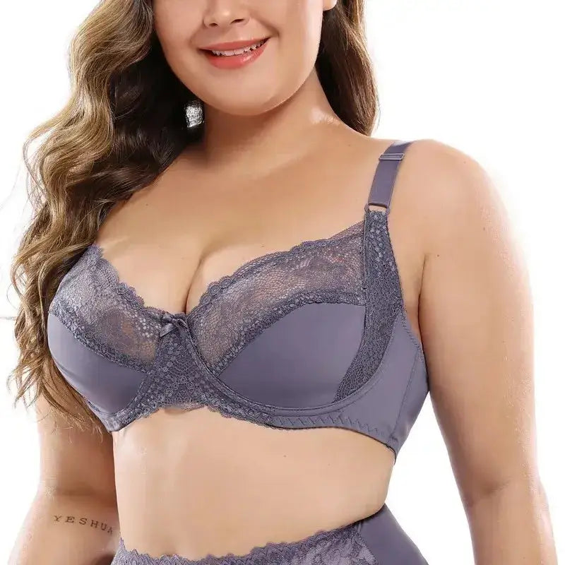 Thin Cup Bras for Women Adjusted Straps Underwire Bra Sexy Lace Bralette Lingerie Top Plus Size 38C to 48DD - The Lady's Haven Boutique