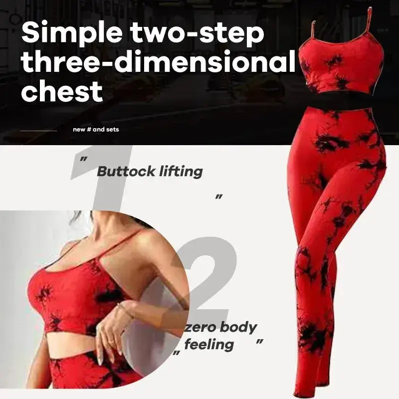 Elevate your workout with the Tie Dye Yoga Women's Tracksuit Fitness Yoga Sets Sportswear, perfect for active lifestyles.