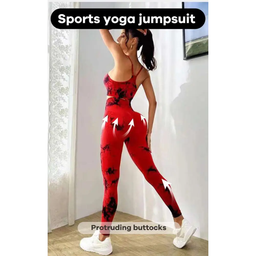 Stylish Tie Dye Yoga Women's Tracksuit, featuring seamless sports bra and high waist leggings for optimal fitness.