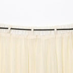 Close-up of cream pleated chiffon midi skirt waistband with belt loops from The Lady's Haven Boutique