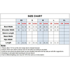 Size chart for spring summer cropped vest including bust, shoulder width, and length measurements in cm and inches
