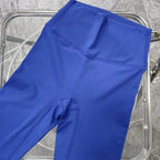 Close-up of vibrant blue leggings from The Lady's Haven Boutique, perfect for two piece workout clothing for women