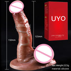 Realistic Silicone Suction Cup Dildo with a textured design for enhanced pleasure and stability