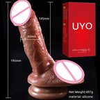 Realistic Silicone Suction Cup Dildo with detailed texture and sturdy base for versatile use