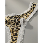 Leopard print lace underwear with white lace trim from The Lady's Haven Boutique