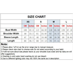 Size chart for spring long sleeve office shirt showing measurements for bust, shoulder, sleeve length, and overall length in centimeters and inches