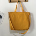 Bright yellow waterproof ladies handbag with adjustable strap and sturdy handles