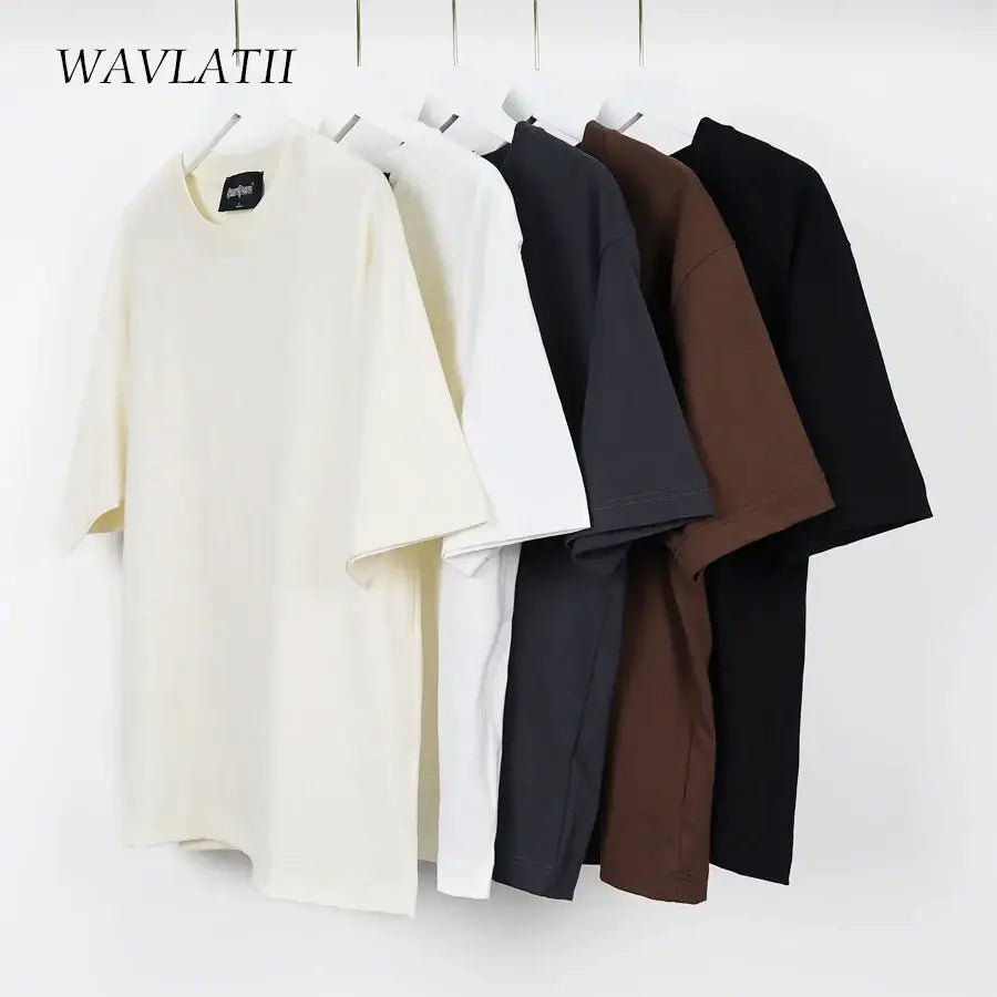 WAVLATII Oversized Summer T Shirts for Women Streetwear Tees in various colors, perfect for a casual, stylish look.