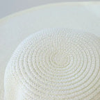 Textured cream wide brim floppy hat for women, perfect for sunny days and stylish outings