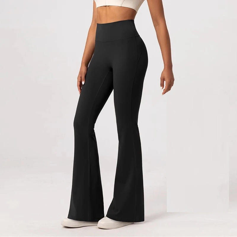 Black wide leg sports leggings from The Lady's Haven Boutique for comfort and style during workouts