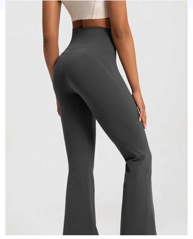 High-waisted wide leg sports leggings in gray for comfortable workouts and leisurewear