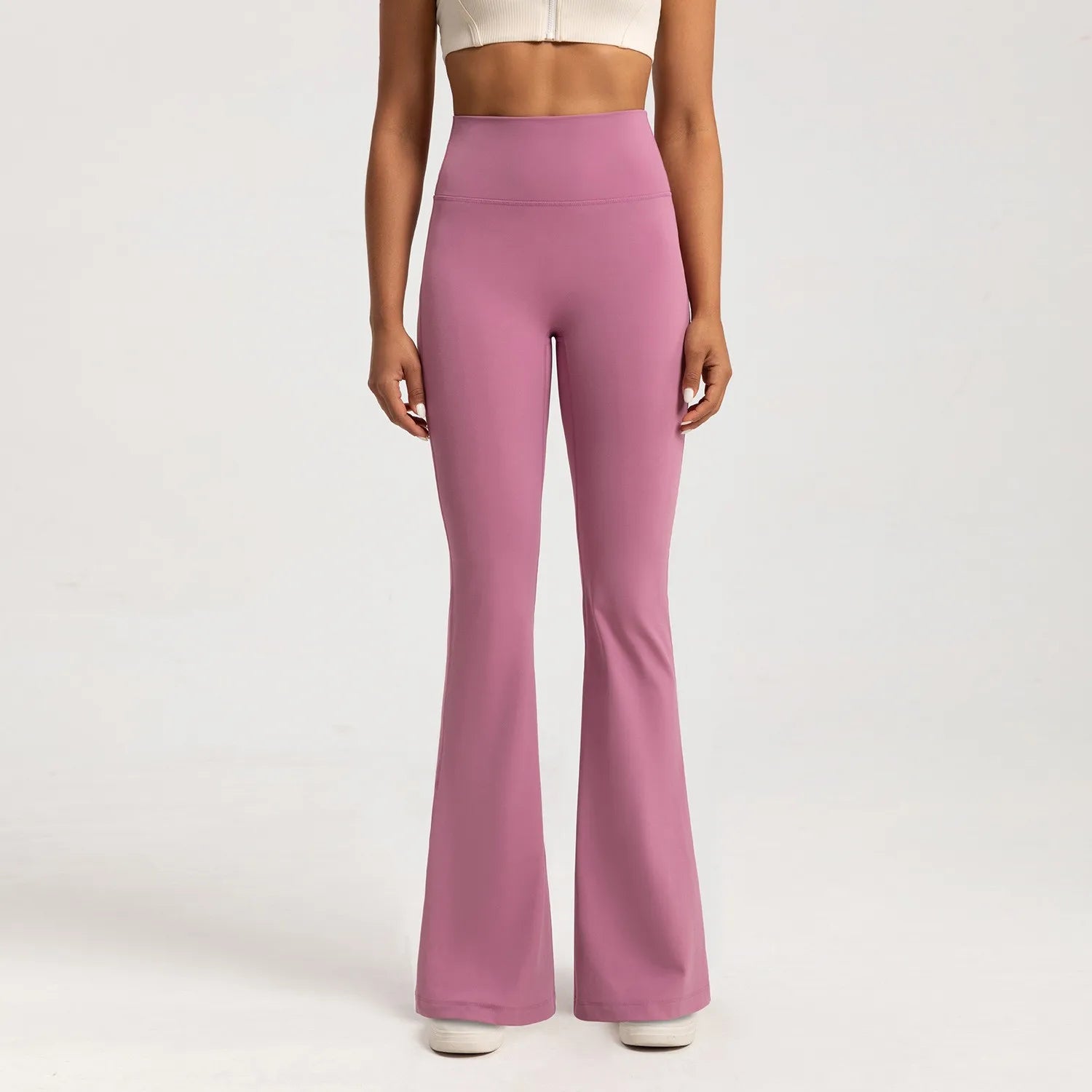 Stylish wide leg sports leggings in pink for comfortable and trendy workouts