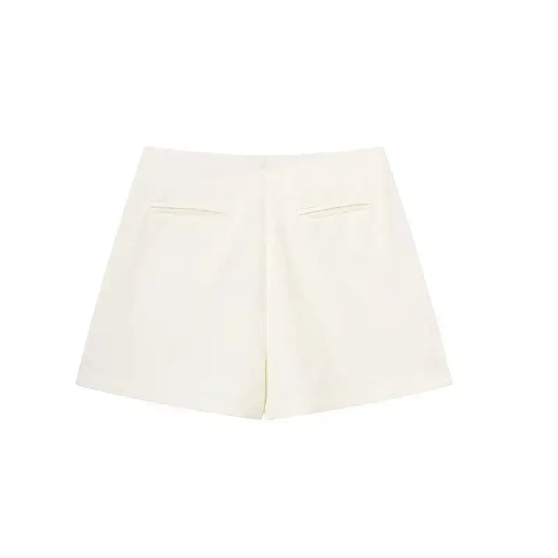 The Lady's Haven Boutique white fashionable skorts with back pockets and clean design