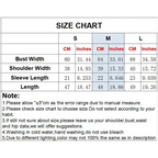 Size chart for Women's Autumn Elegant Cropped Sweater Cardigan in various measurements for small to large sizes