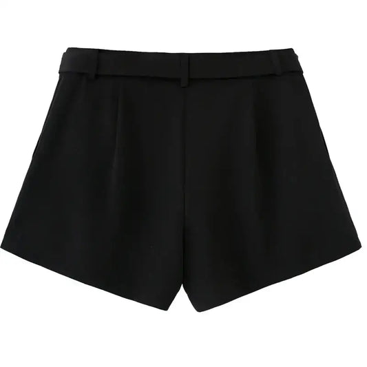 The Lady's Haven Boutique black high waisted shorts with belt loops and tailored fit