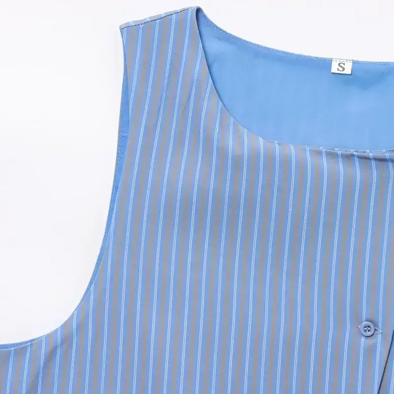 The Lady's Haven Boutique blue striped sleeveless top for casual summer lounge set
