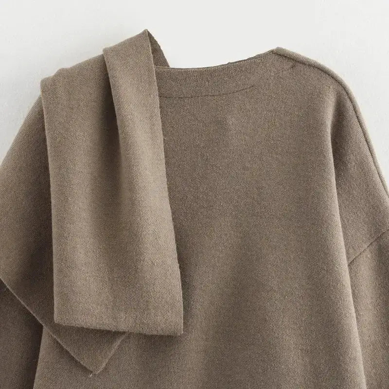 Soft brown long sleeve cardigan for ladies made of cozy knit fabric from The Lady's Haven Boutique