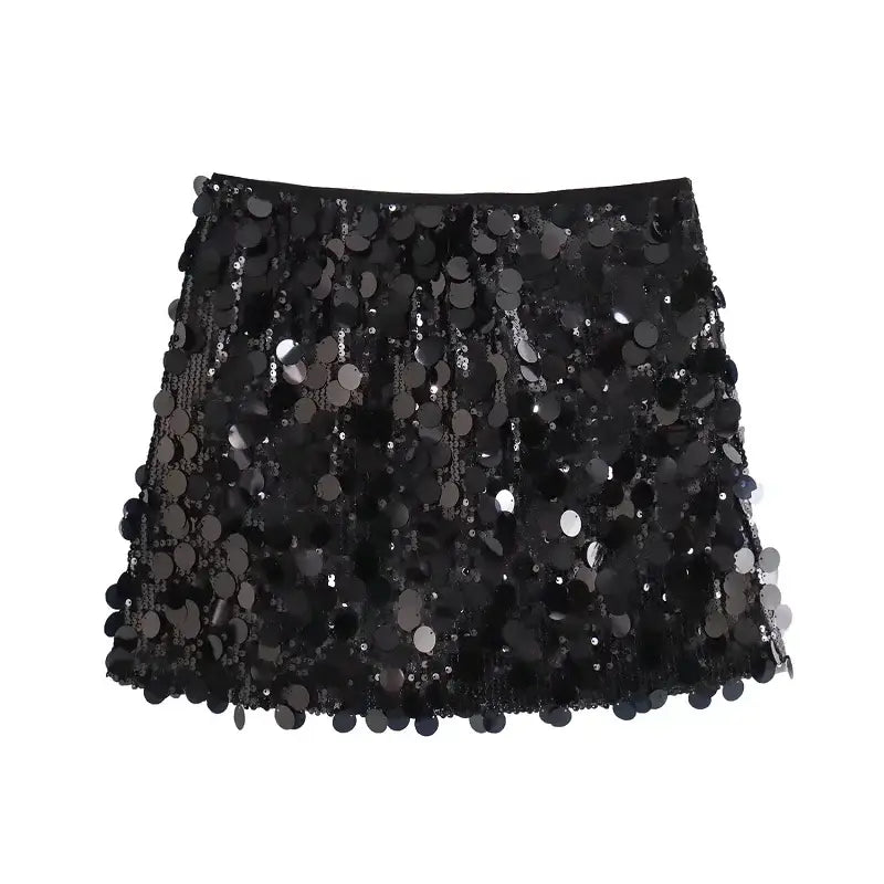 Women’s Sexy Sequined Mini Skirt Casual Party Skirt - Black / XS - Mini Skirt