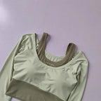 Light Green Workout T-Shirt with Pads Designed for Comfort and Flexibility in Fitness Activities