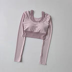 Light pink workout t-shirt with pads designed for comfort during active sessions