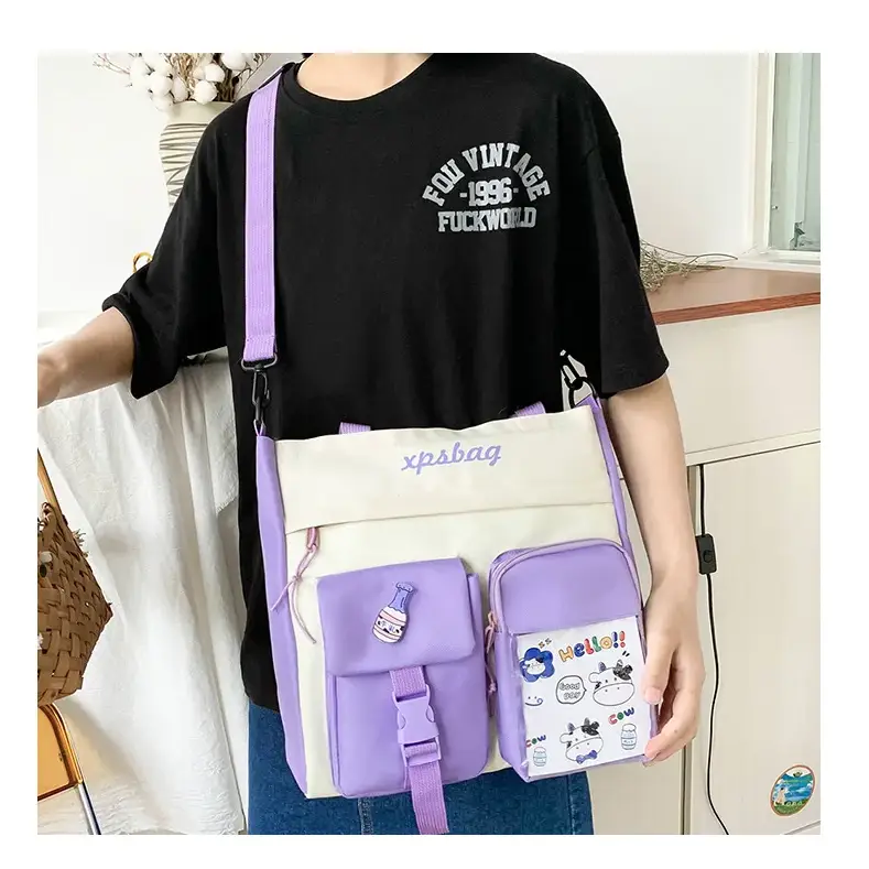 Large capacity ladies handbag in pastel colors with adjustable straps and stylish design