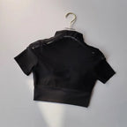 Stylish black crop top from The Lady's Haven Boutique for yoga clothes for women
