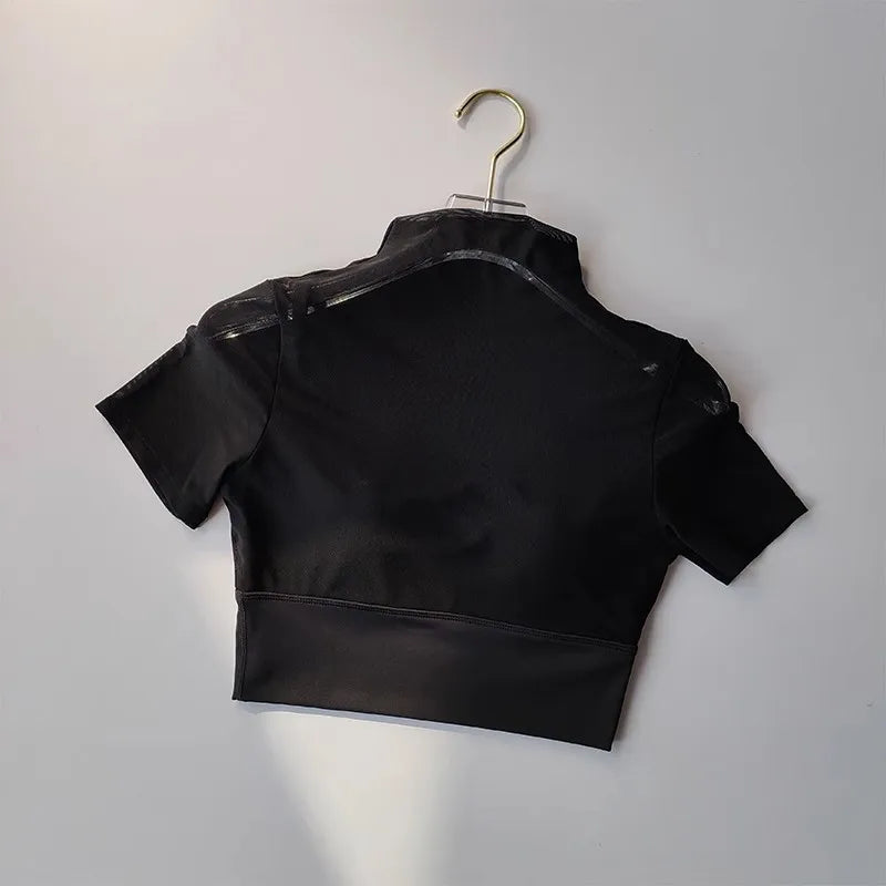 Stylish black crop top from The Lady's Haven Boutique for yoga clothes for women