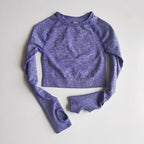 Purple cropped long sleeve top from The Lady's Haven Boutique, perfect yoga fitness tops for women